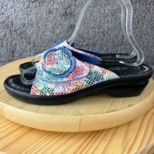 Spring Step Flexus Sandal Womens 8 EUR 38 Leather Multicolor Slide Made in Italy